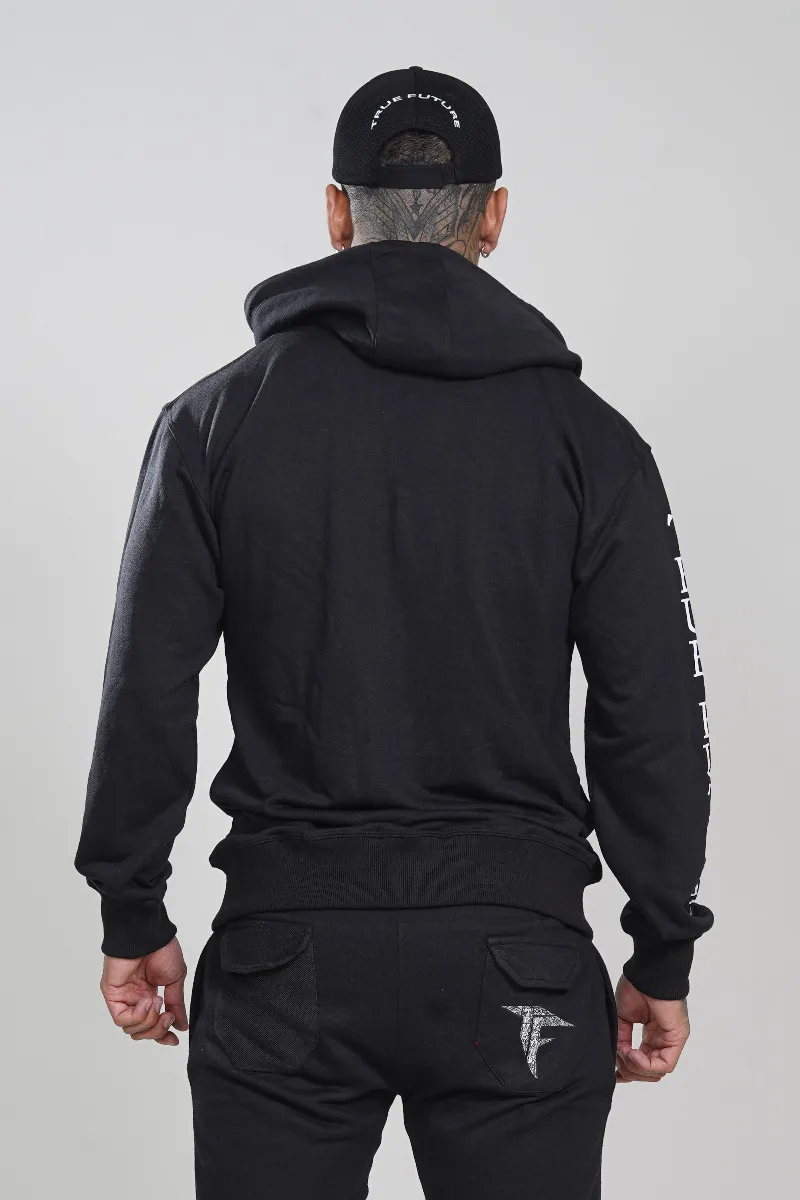 Black Ying Yang Zip Hoodie