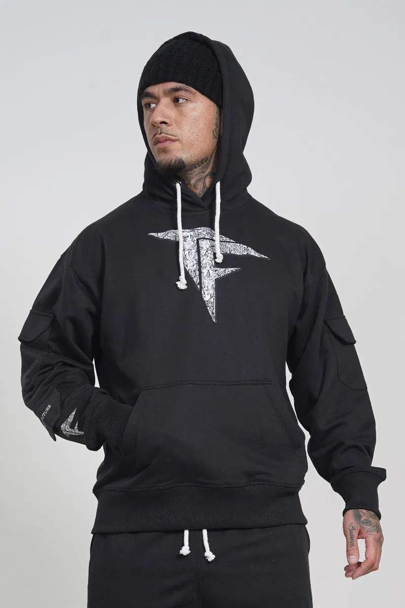 Black Cargo Hoodie