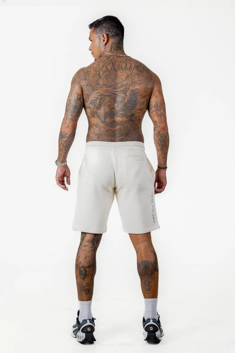 Cream Fleece Shorts