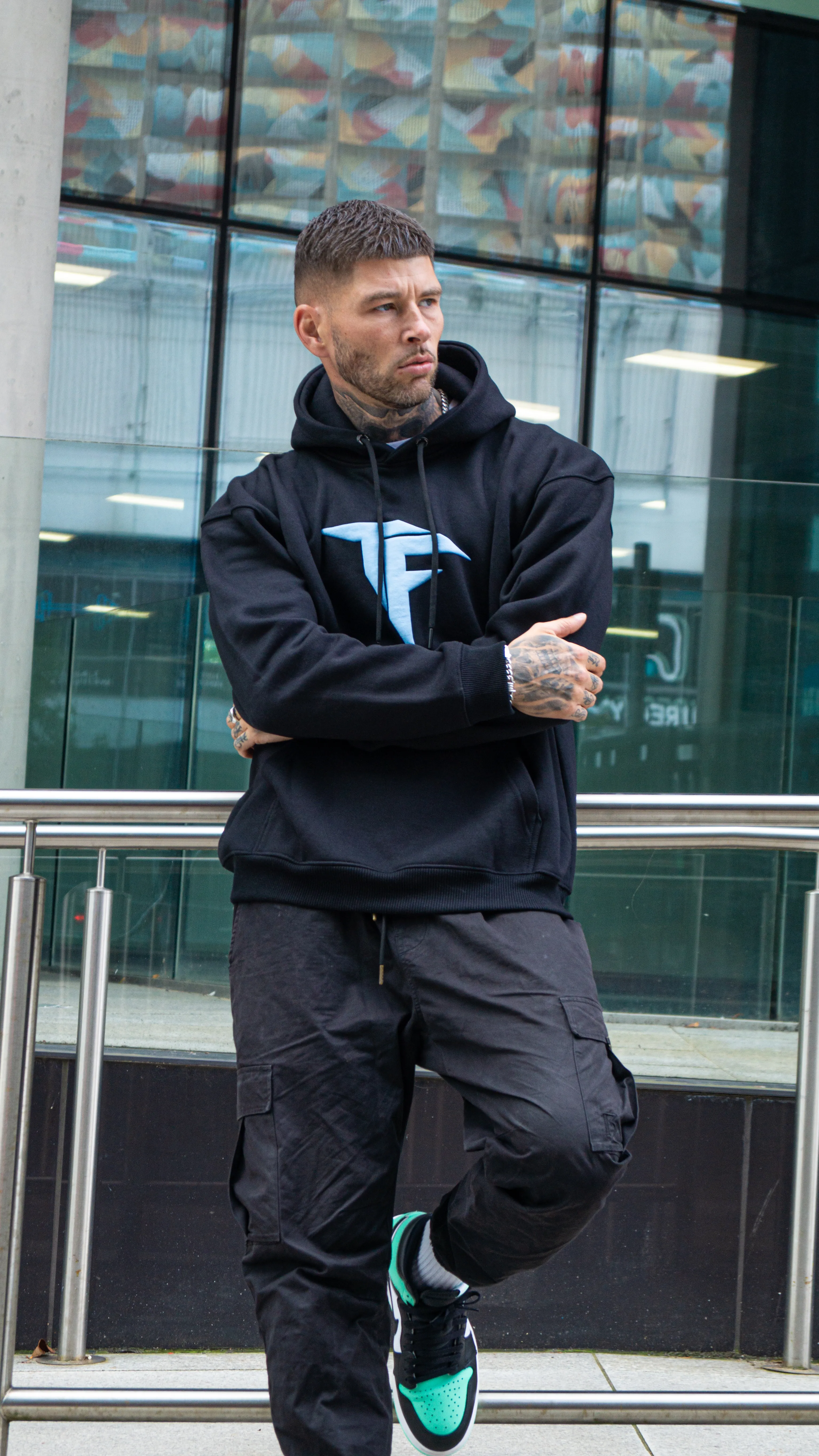 Baby Blue Back Print Hoodie