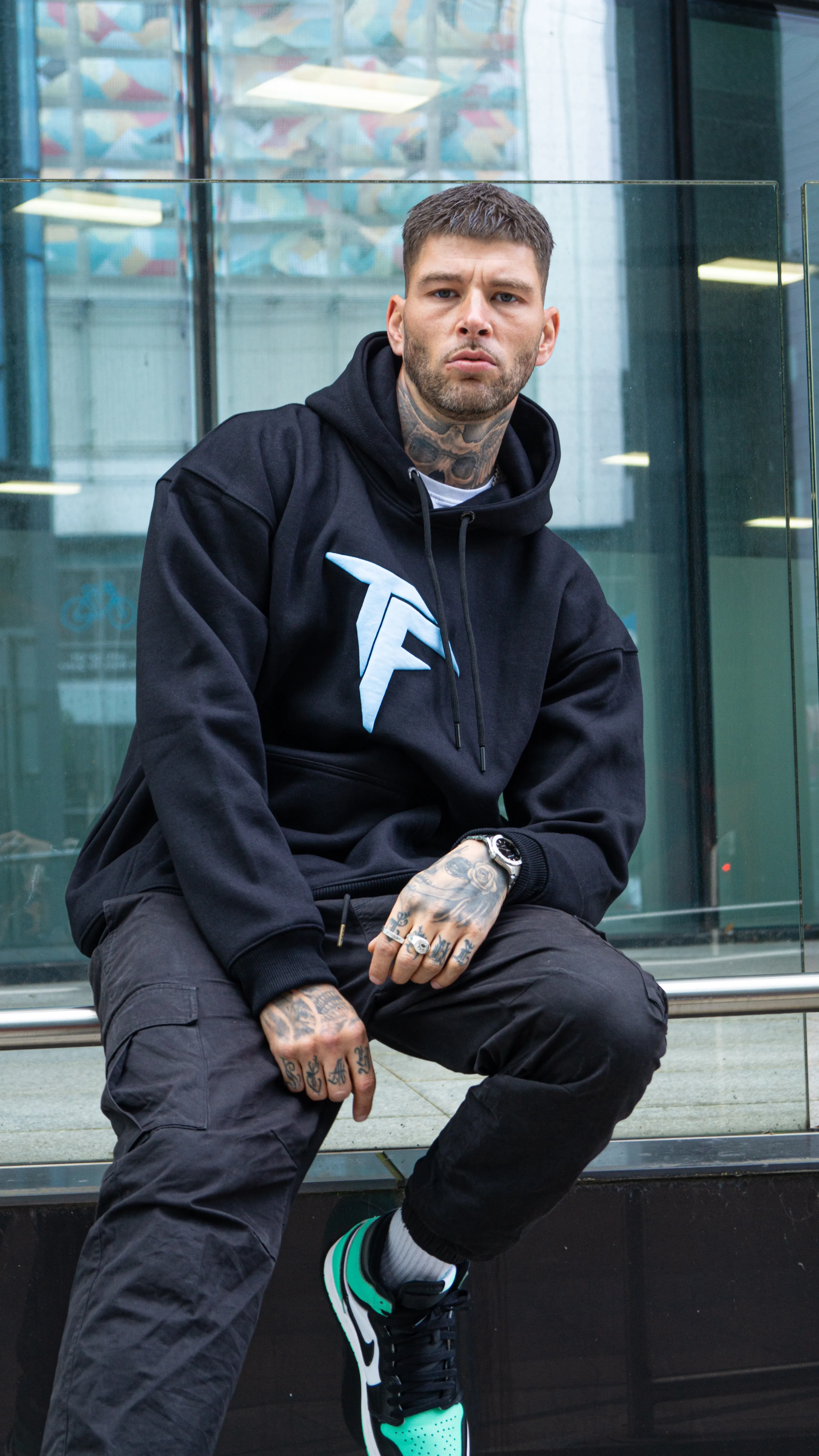 Baby Blue Back Print Hoodie