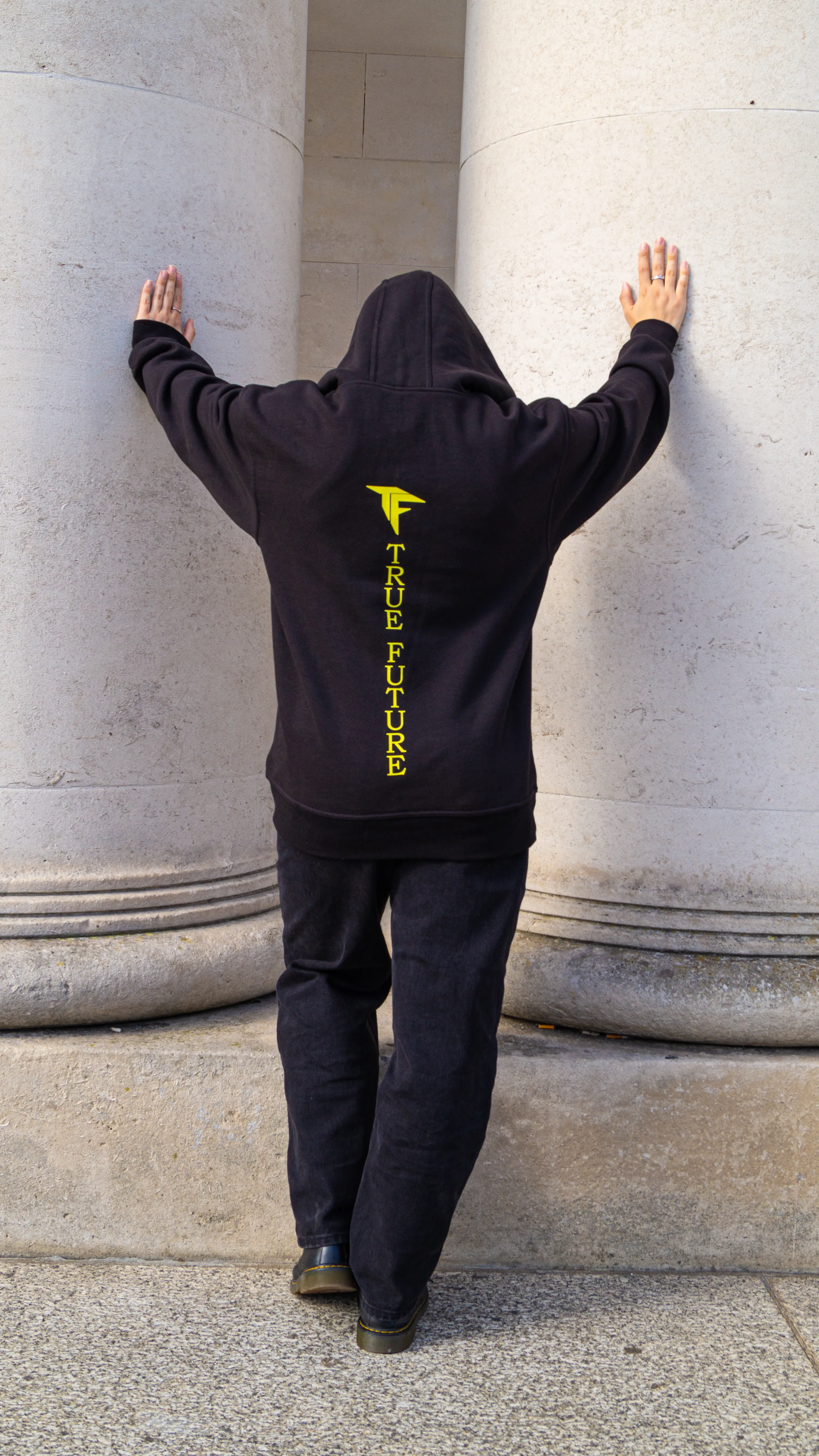 Yellow Back Print Hoodie