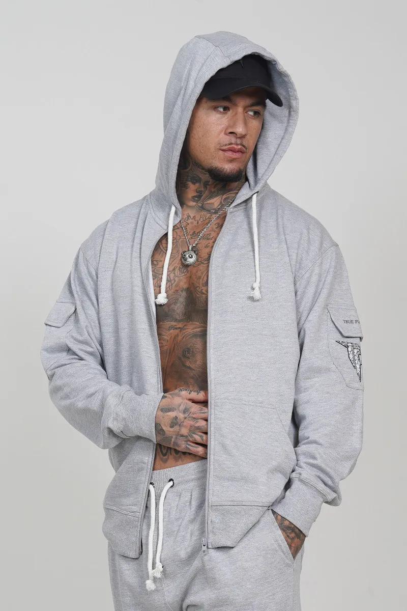 Grey Zip Hoodie
