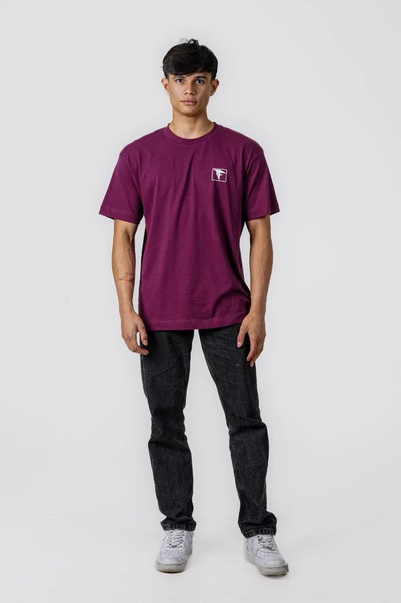 Maroon Butterfly Oversized T-Shirt