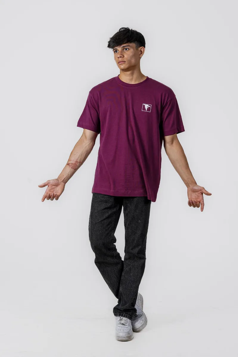 Maroon Butterfly Oversized T-Shirt