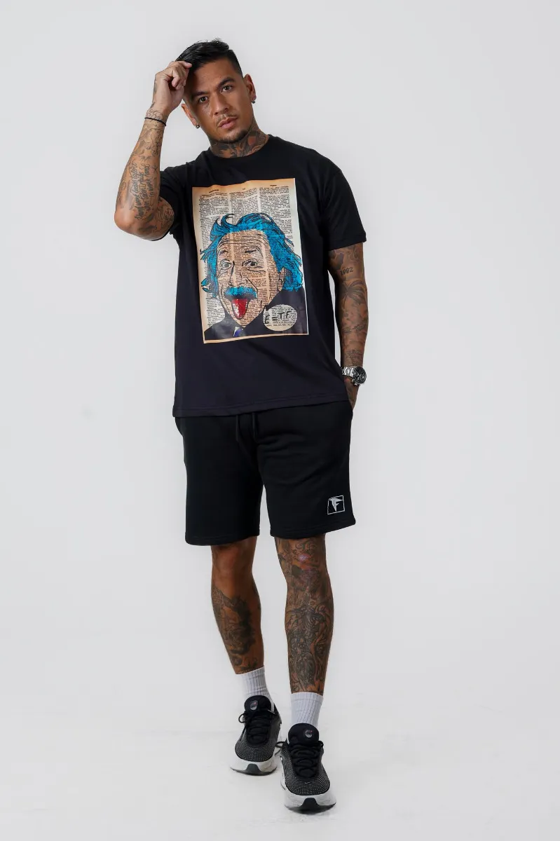 Men Einstein Oversized T-Shirt Black
