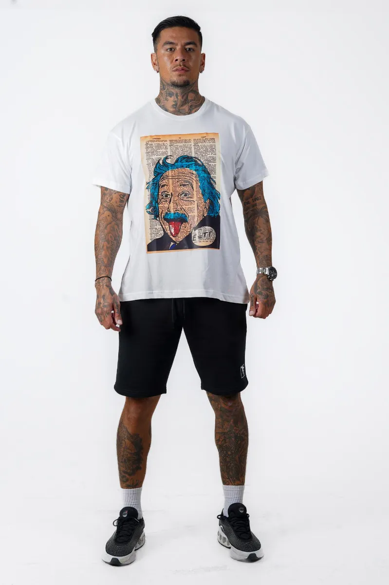 White Einstein Oversized T-Shirt