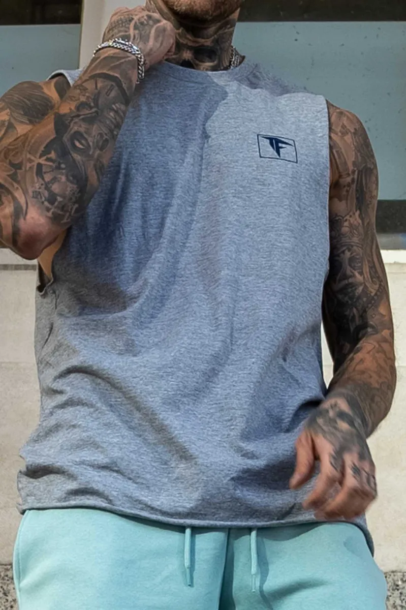 Men Sleeveless Timeline T-shirt Grey