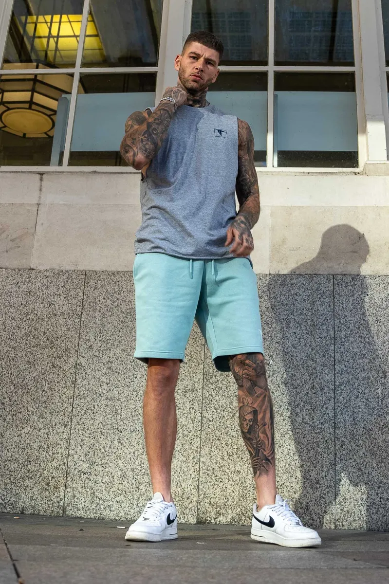 Men Sleeveless Timeline T-shirt Grey