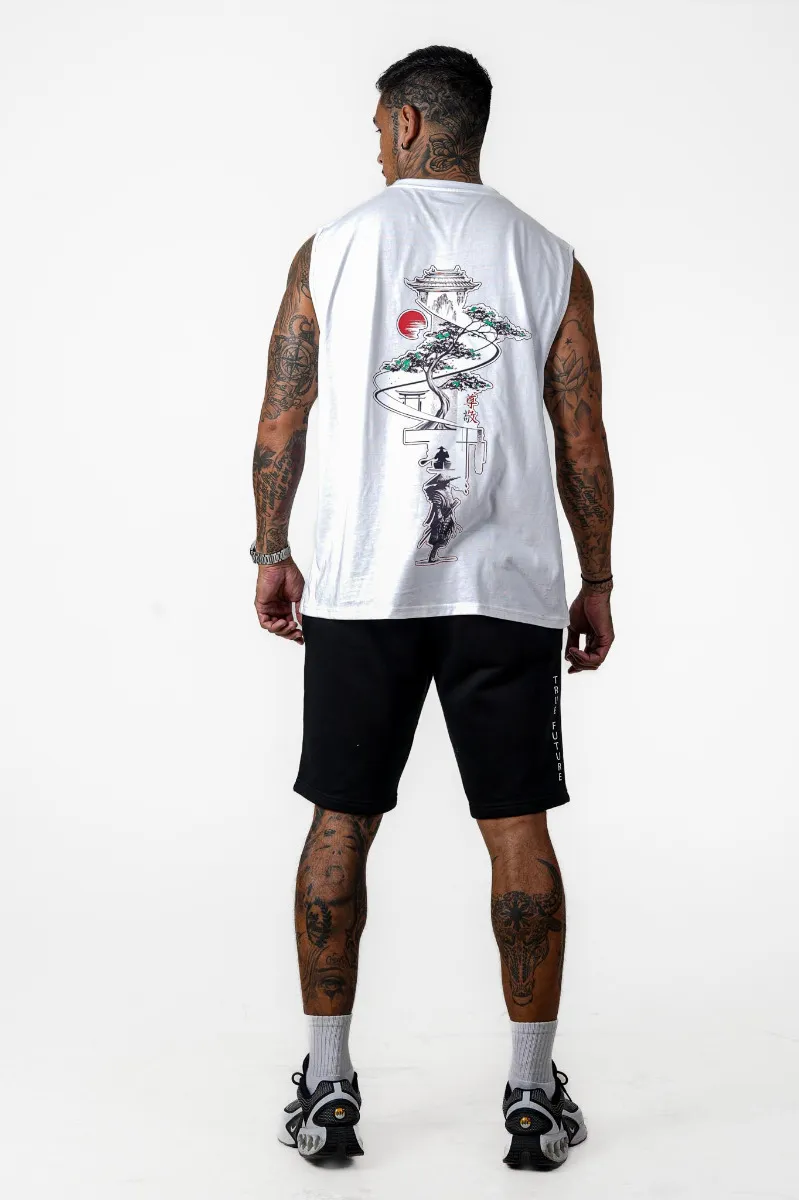 Men True Samurai Sleeveless T-Shirt White