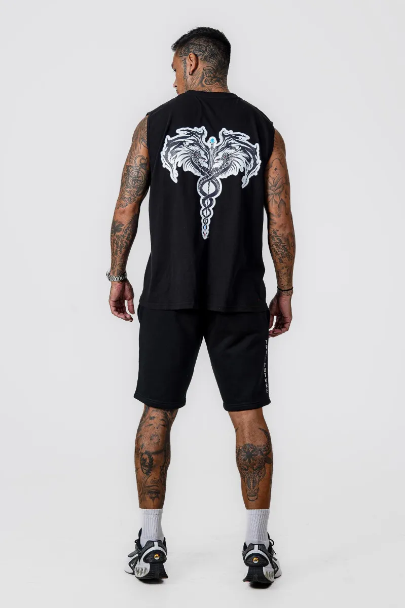 Men Wings Sleeveless T-Shirt Black