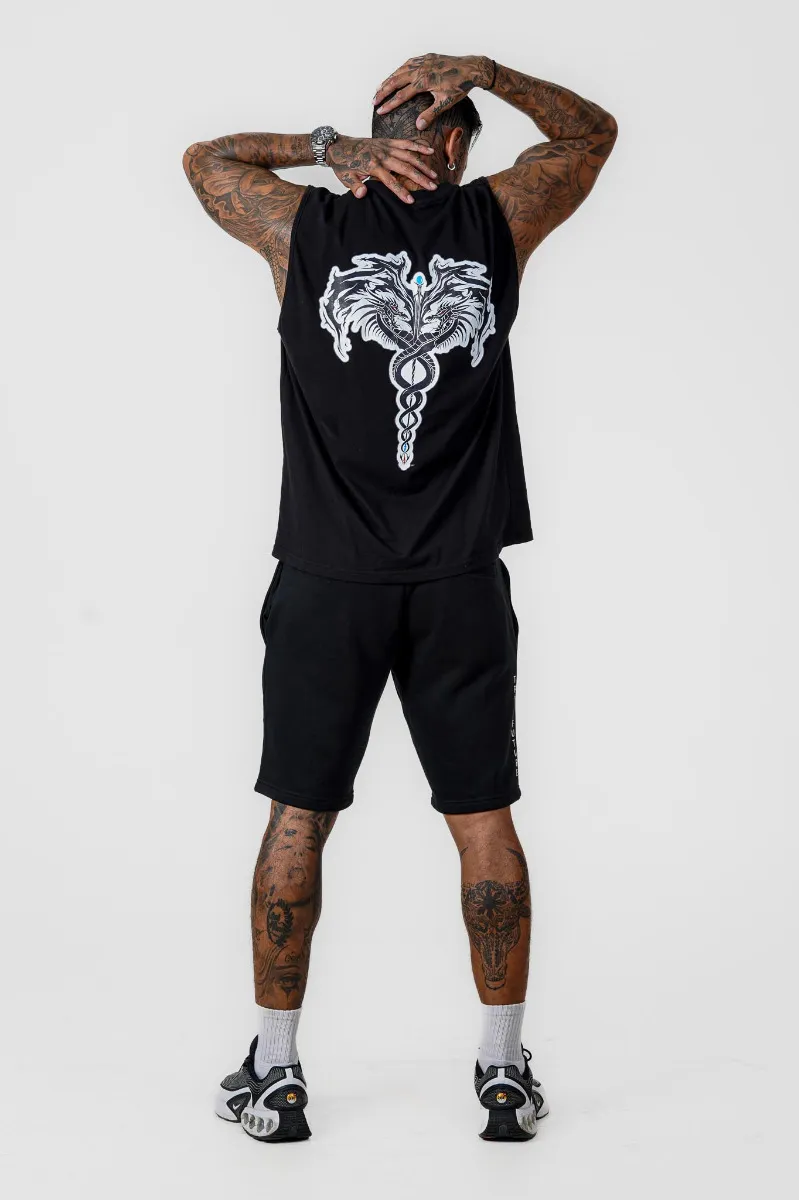Men Wings Sleeveless T-Shirt Black