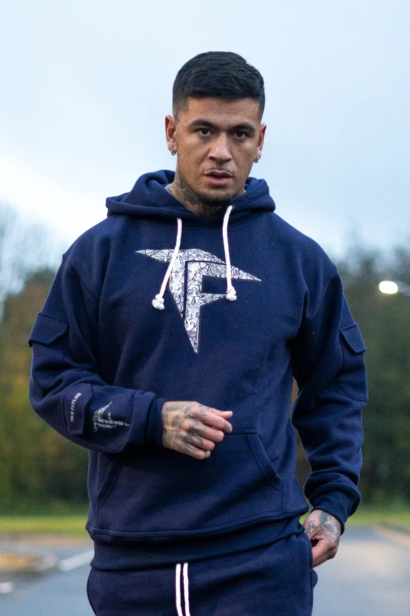 Navy Blue Cargo Hoodie