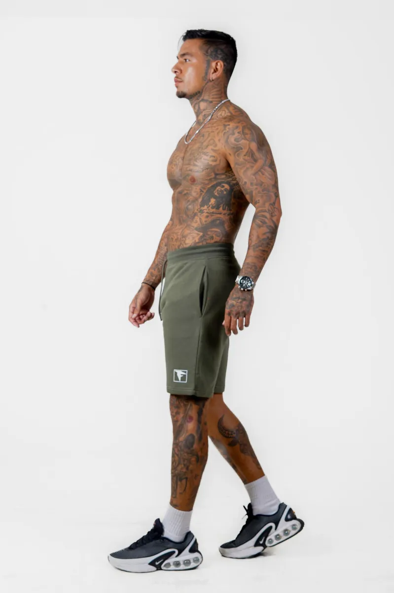 Olive Fleece Shorts