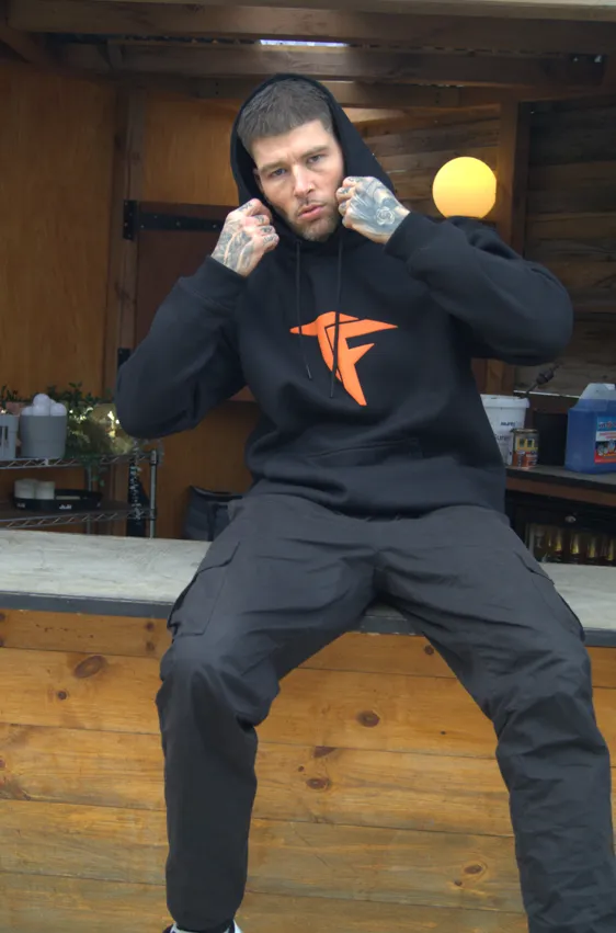 Orange Back Print Hoodie