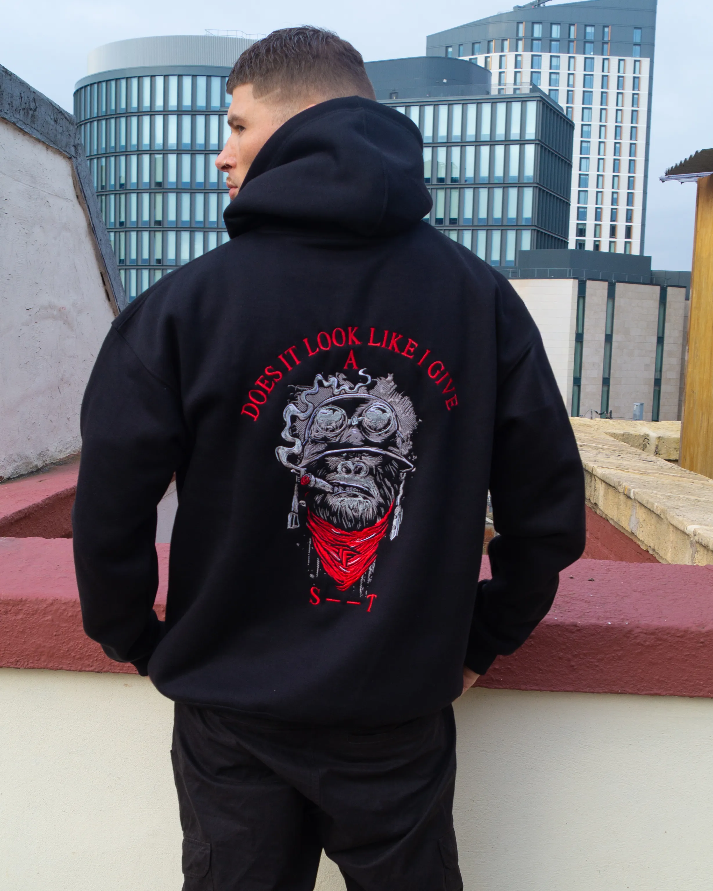 Red Back Print Hoodie