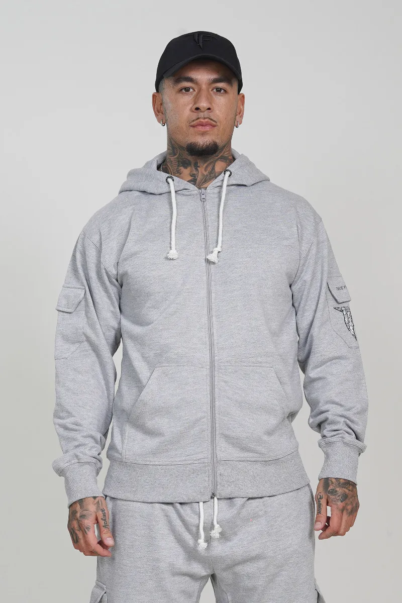 Grey Zip Hoodie